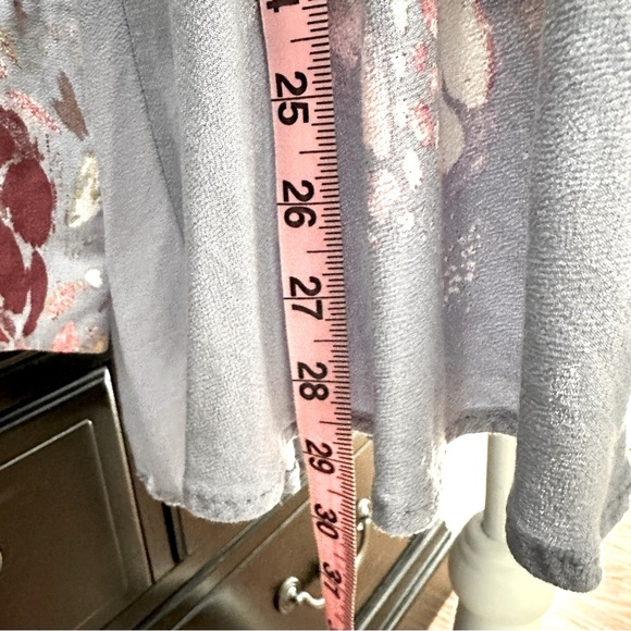 Free People Painted Meadow Tunic Dress Boho Floral Button Cuff - Size Small - Picture 12 of 16